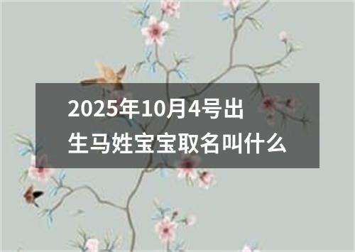 2025年10月4號出生馬姓寶寶取名叫什么